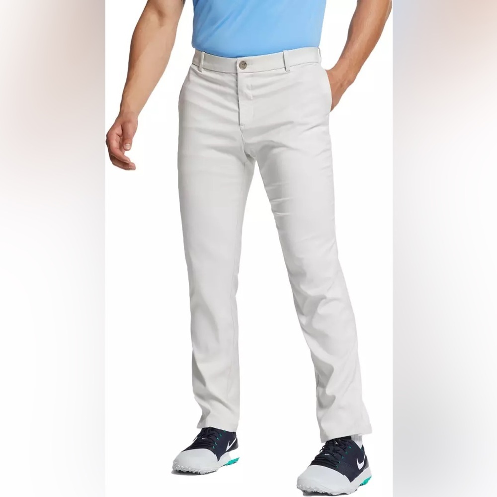 Mens 34x30 Nike Hybrid Woven Flex Golf Pants Chino Light Bone Flat Front - Picture 1 of 9